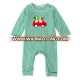 High quality 100 cotton baby boy car appliqued jumpsuit clothes infant boys boutique christmas rompers